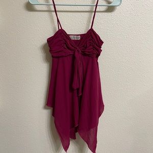 Spaghetti strap blouse - burgundy